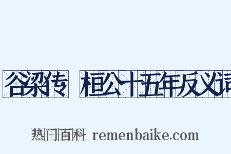 谷梁传·桓公十五年反义词是什么意思的图片